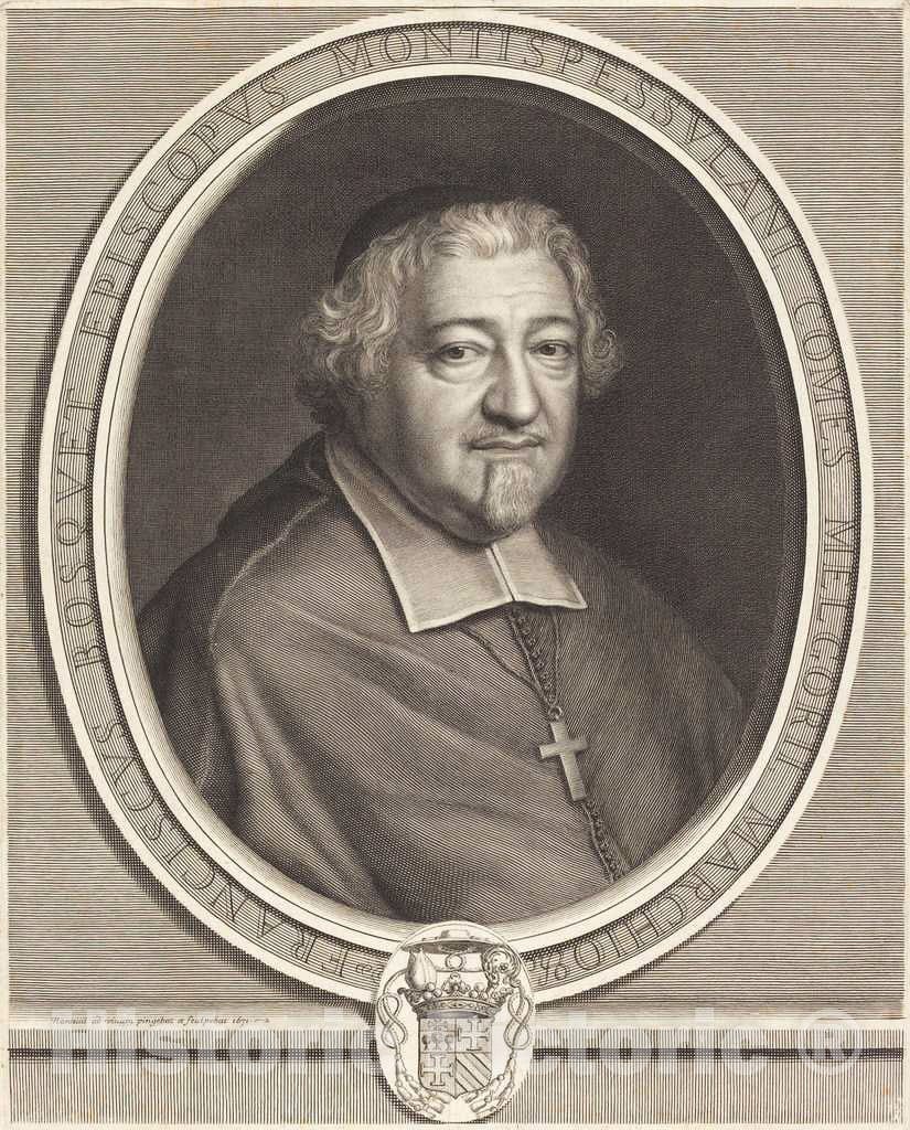 Art Print : Robert Nanteuil, Francois Bosquet, 1671 - Vintage Wall Art