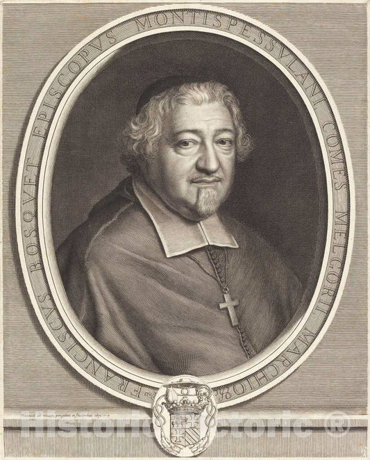 Art Print : Robert Nanteuil, Francois Bosquet, 1671 - Vintage Wall Art