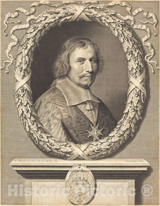 Art Print : Robert Nanteuil, Cardinal Antonio Barberini, 1663 - Vintage Wall Art