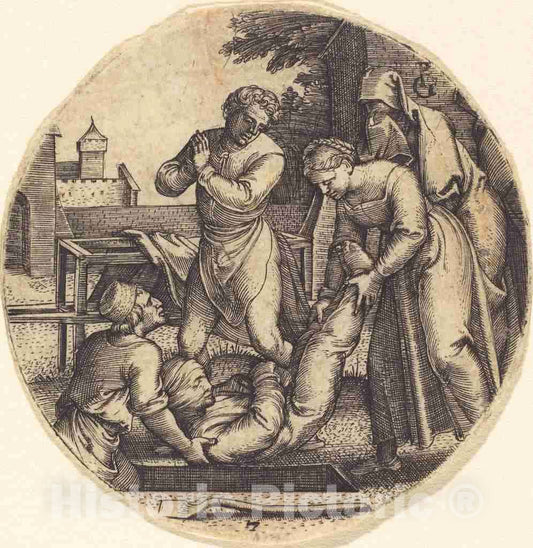 Art Print : Georg Pencz, to Bury The Dead - Vintage Wall Art