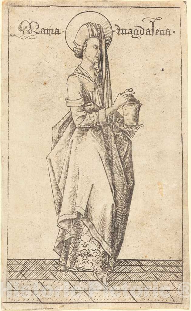 Art Print : Israhel Van Meckenem, Saint Mary Magdalene, c. 1470 - Vintage Wall Art