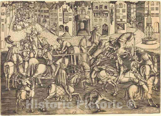 Art Print : The Tournament, 1500 - Vintage Wall Art