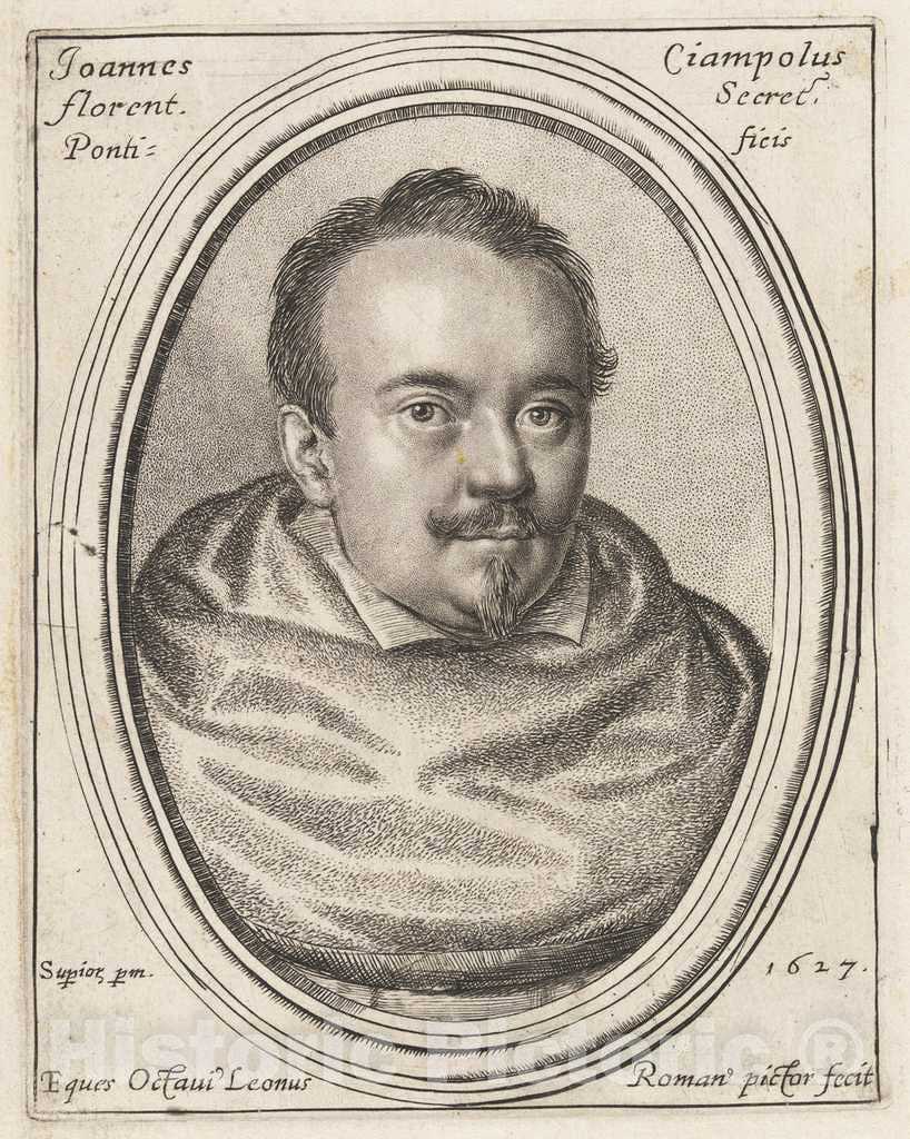Art Print : Ottavio Leoni, Giovanni Ciampoli, Papal Secretary, 1627 - Vintage Wall Art