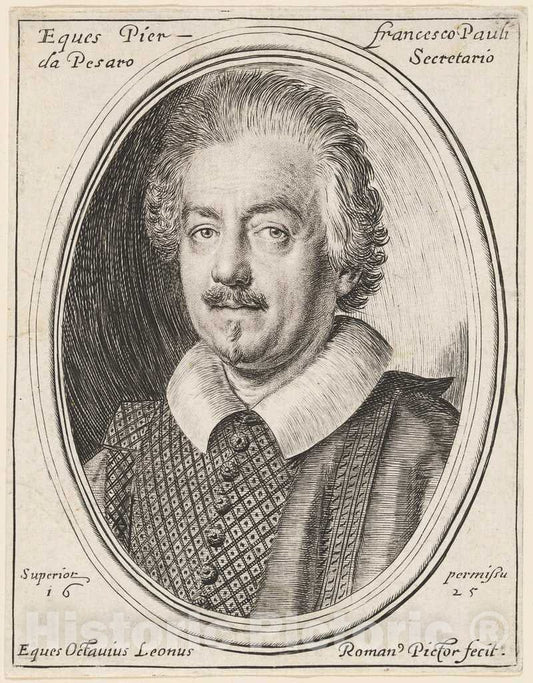 Art Print : Ottavio Leoni, Pier Francesco Pauli, 1625 - Vintage Wall Art