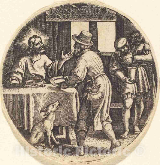 Art Print : Georg Pencz, to Feed The Hungry - Vintage Wall Art