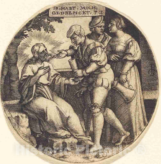 Art Print : Georg Pencz, to Give Drink to The Thirsty - Vintage Wall Art