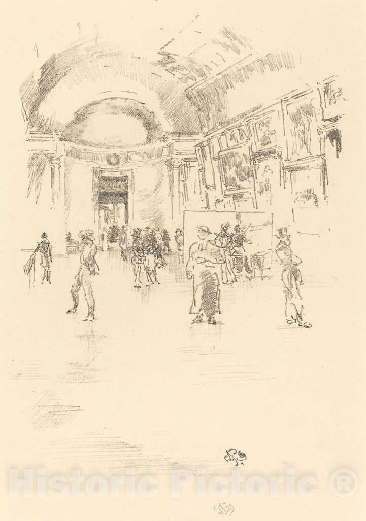 Art Print : James McNeill Whistler, The Long Gallery, Louvre, 1894 - Vintage Wall Art