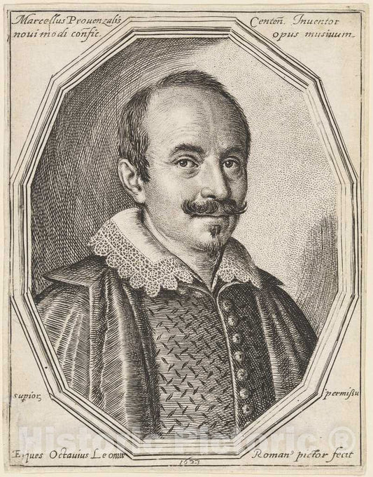 Art Print : Ottavio Leoni, Marcello Provenzale, 1623 - Vintage Wall Art