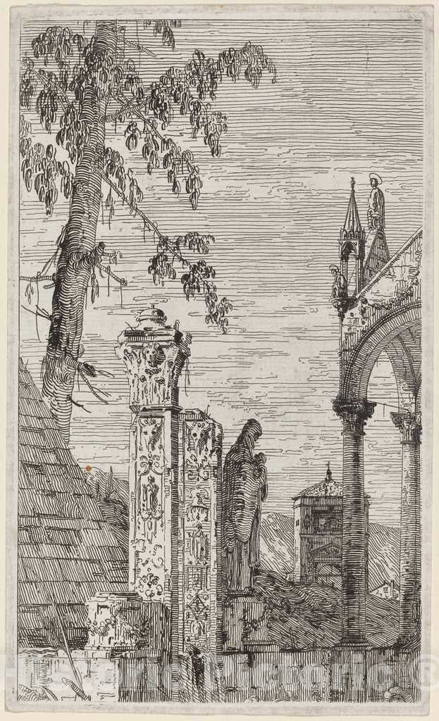 Art Print : Canaletto, The Bishop's Tomb, c.1741 - Vintage Wall Art