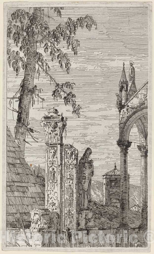 Art Print : Canaletto, The Bishop's Tomb, c.1741 - Vintage Wall Art
