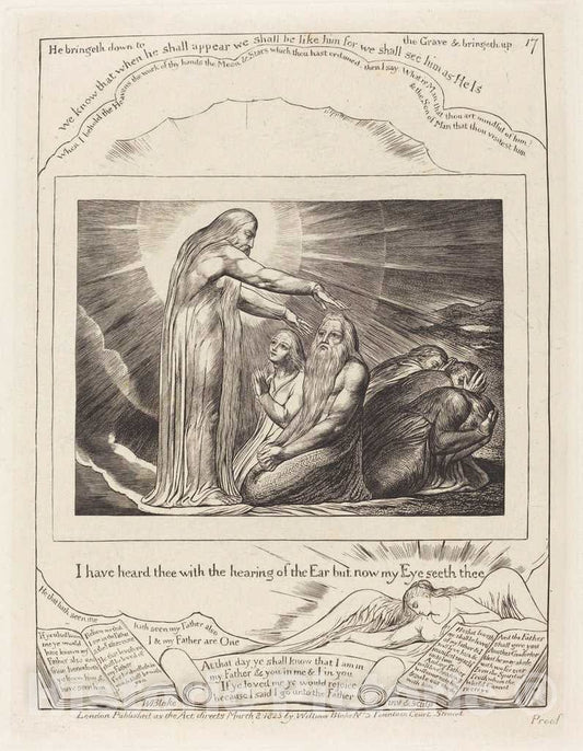 Art Print : William Blake, The Vision of God, 1825 - Vintage Wall Art