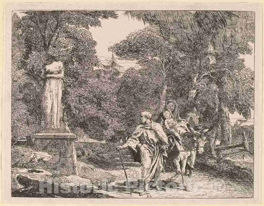 Art Print : Giovanni Domenico Tiepolo, The Episode of The Falling Idol, 1753 - Vintage Wall Art