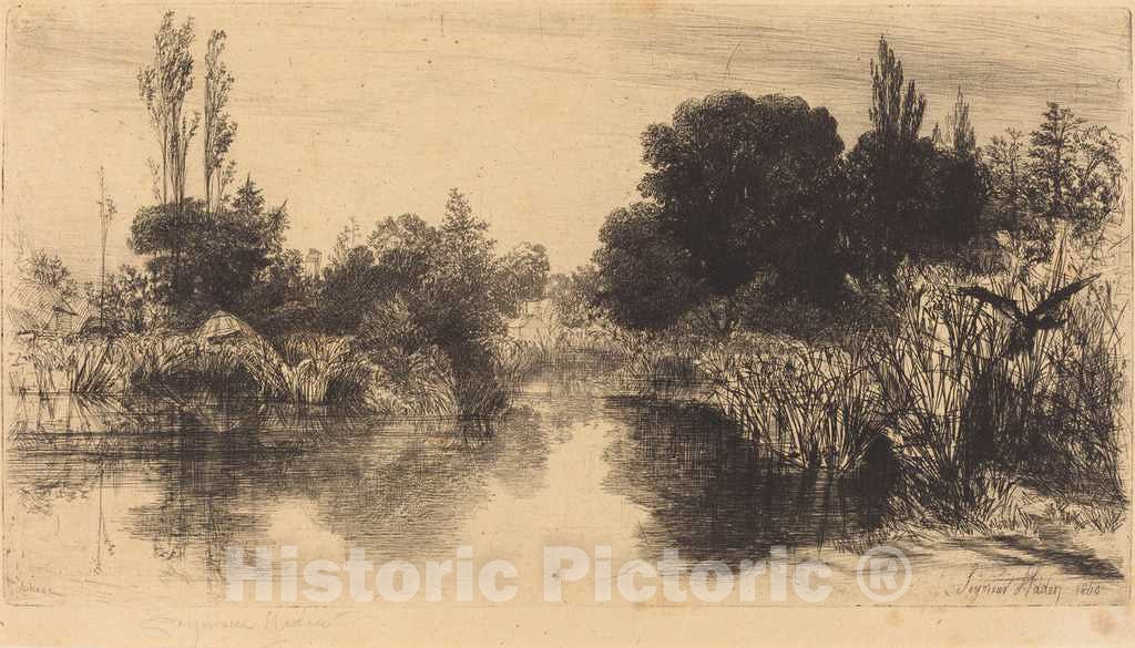 Art Print : Francis Seymour Haden, Shere Mill Pond (The Larger Plate), in or After 1860 - Vintage Wall Art
