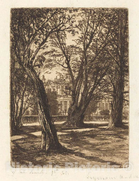 Art Print : Francis Seymour Haden, Kensington Gardens (The Small Plate), 1859 - Vintage Wall Art