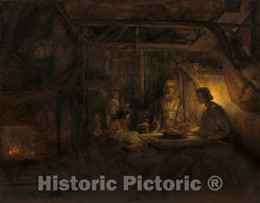 Art Print : Rembrandt, Philemon and Baucis, 1658 - Vintage Wall Art