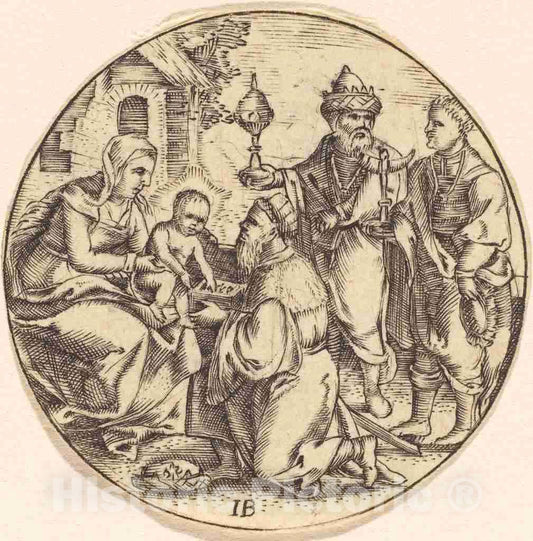 Art Print : The Adoration of The Magi - Vintage Wall Art