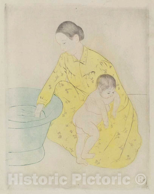 Art Print : Mary Cassatt, The Bath, 1890-1891 - Vintage Wall Art