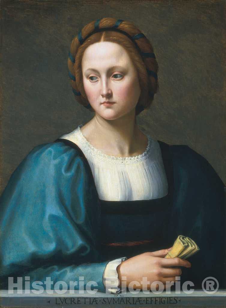Art Print : Ridolfo Ghirlandaio, Lucrezia Sommaria, c. 1510 - Vintage Wall Art