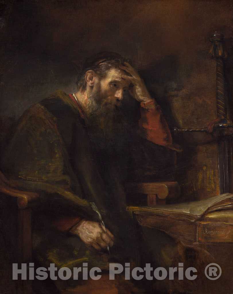 Art Print : Rembrandt, The Apostle Paul, c. 1657 - Vintage Wall Art