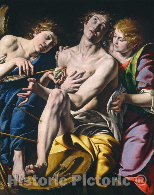 Art Print : Tanzio da Varallo, Saint Sebastian, c.1625 - Vintage Wall Art