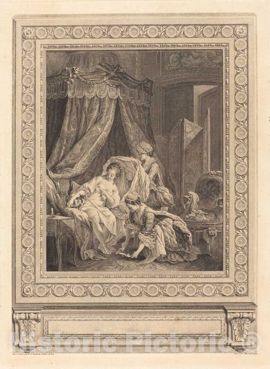 Art Print : Massard After Baudouin, Le Lever, 1771 - Vintage Wall Art