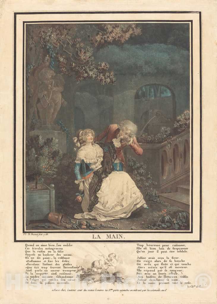 Art Print : Philibert-Louis Debucourt, La Main, 1788 - Vintage Wall Art