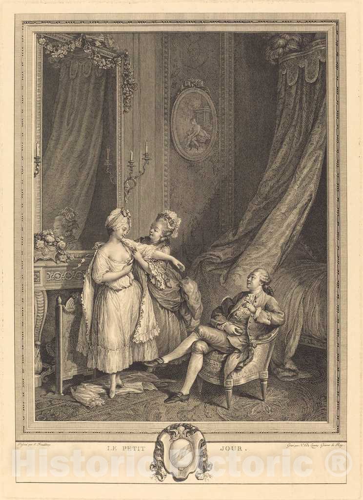 Art Print : Delaunay After Freudenberger, Le Petit Jour, 1779 - Vintage Wall Art