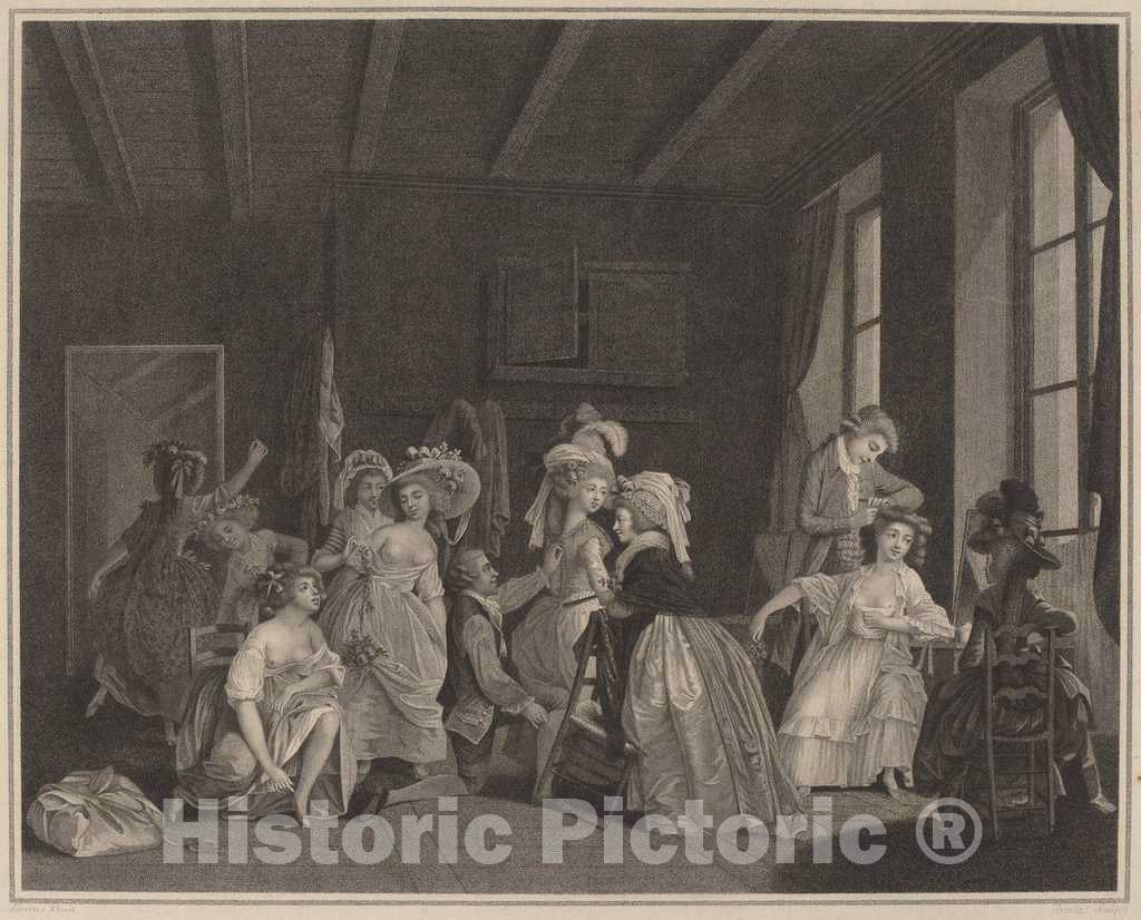 Art Print : Tresca After Nicolas Lavreince, The Preparations for The Ballet, 1782 - Vintage Wall Art