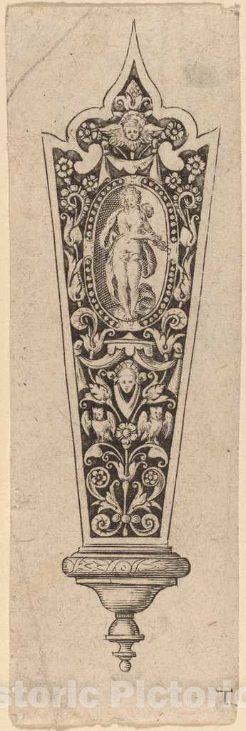 Art Print : Theodor de Bry, Ornament for Knife Handle - Vintage Wall Art