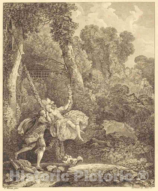 Art Print : Germain and Patas After Gabriel Moreau, On y Court Plus d'un Danger - Vintage Wall Art