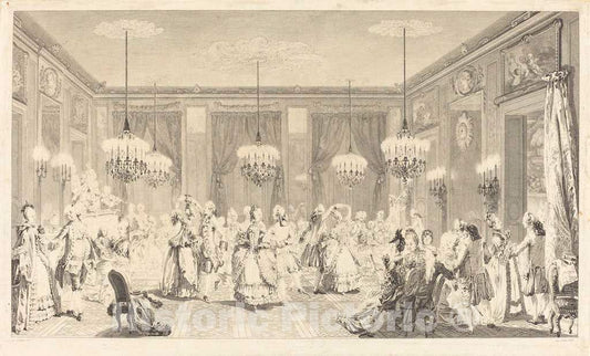 Art Print : Duclos After Saint-Aubin, Le bal pare, 1774 - Vintage Wall Art
