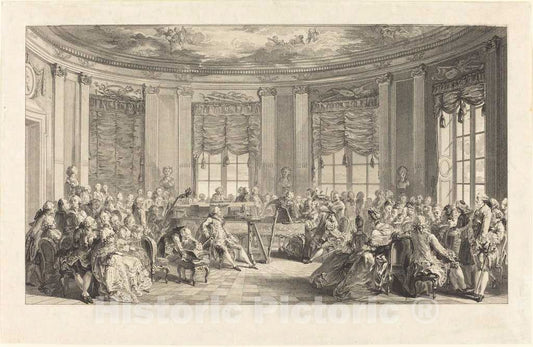 Art Print : Duclos After Saint-Aubin, Le Concert, 1774 - Vintage Wall Art