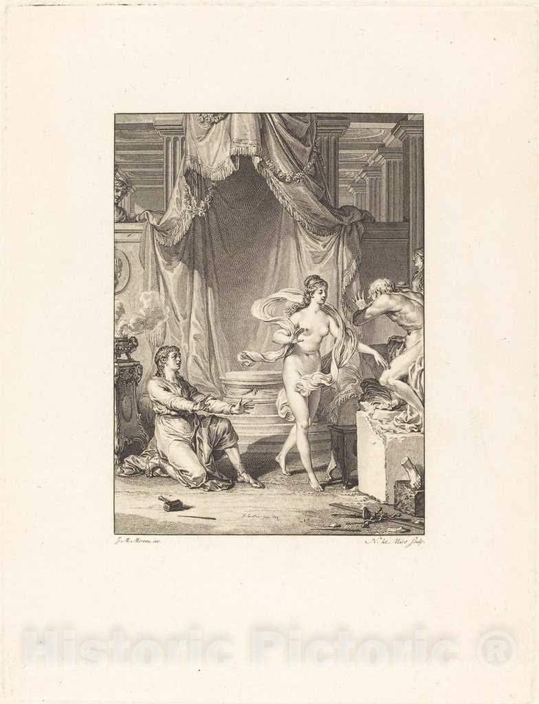 Art Print : NoÃ«l Le Mire After Michel Moreau, Pygmalion, 1778 - Vintage Wall Art