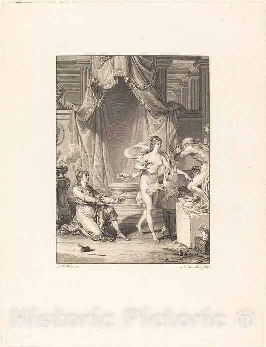 Art Print : NoÃ«l Le Mire After Michel Moreau, Pygmalion, 1778 - Vintage Wall Art