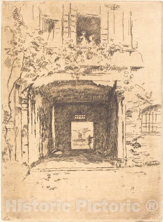 Art Print : James McNeill Whistler, Doorway and Vine, 1879-1880 - Vintage Wall Art