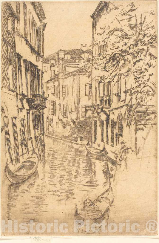 Art Print : James McNeill Whistler, Quiet Canal, 1880 - Vintage Wall Art