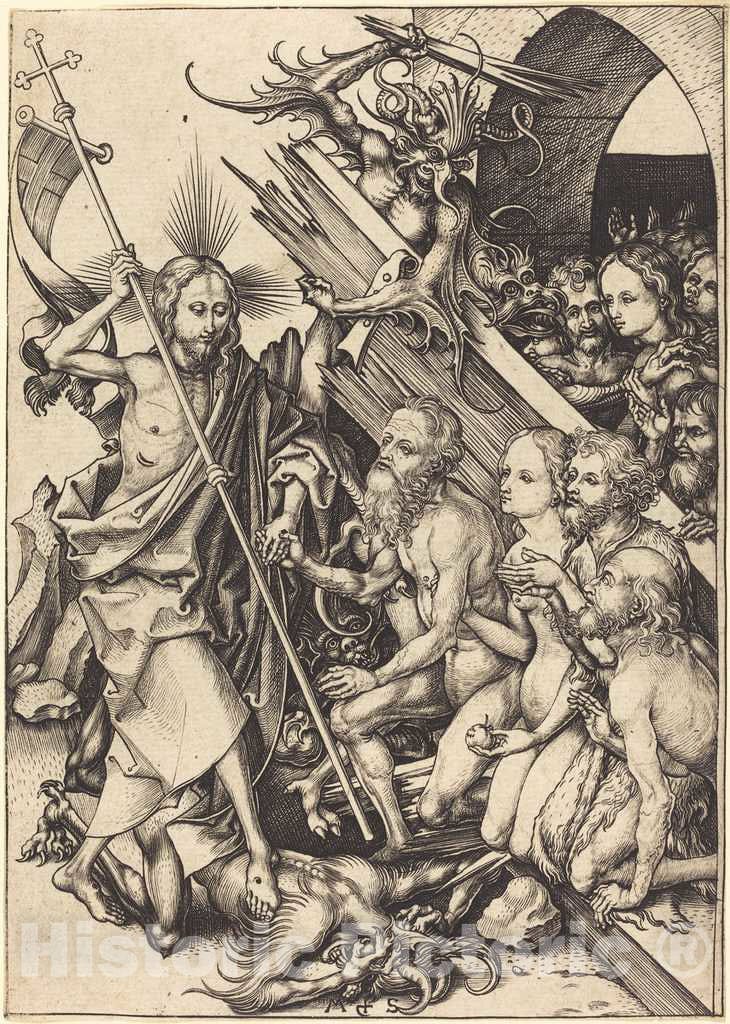 Art Print : Martin Schongauer, Christ in Limbo, c. 1480 - Vintage Wall Art