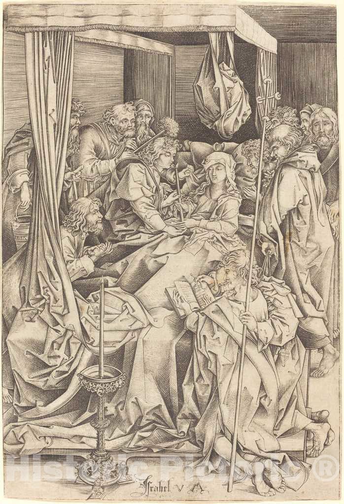 Art Print : Israhel Van Meckenem, The Death of The Virgin, c.1485 - Vintage Wall Art