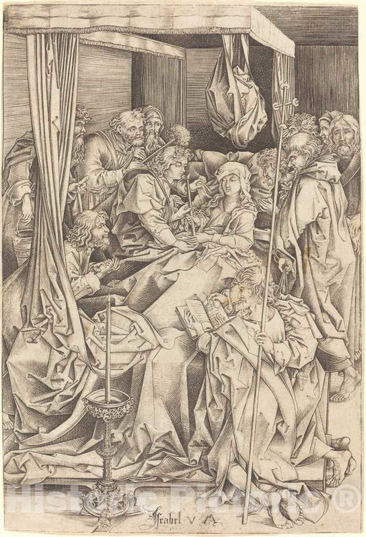 Art Print : Israhel Van Meckenem, The Death of The Virgin, c.1485 - Vintage Wall Art