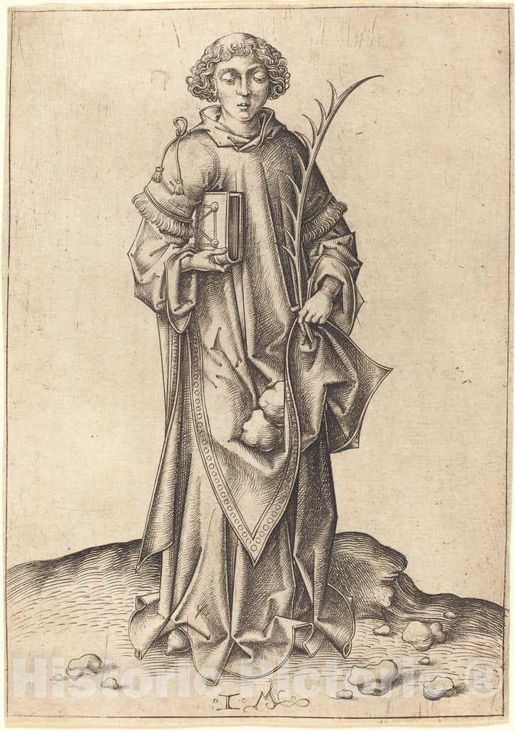 Art Print : Israhel Van Meckenem, Saint Stephen - Vintage Wall Art