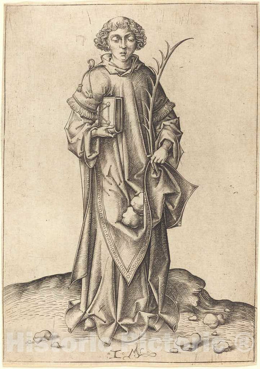 Art Print : Israhel Van Meckenem, Saint Stephen - Vintage Wall Art
