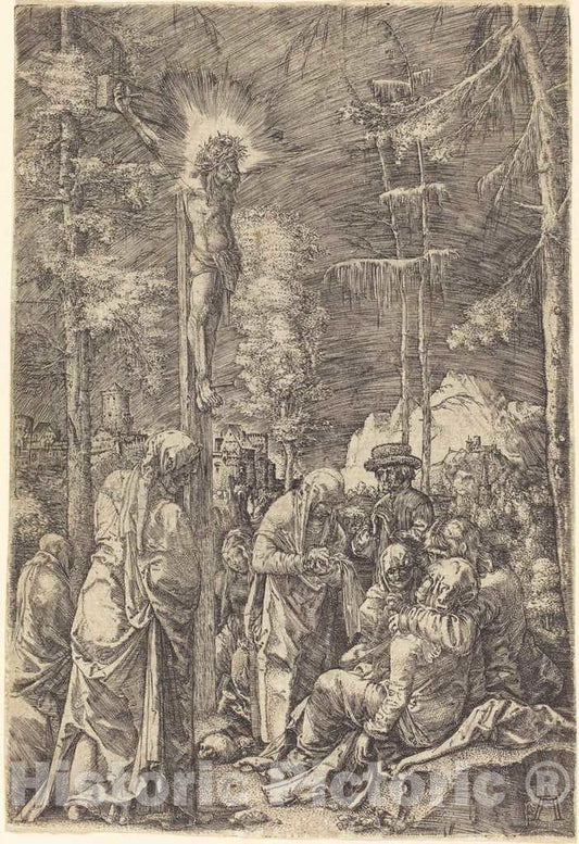 Art Print : Albrecht Altdorfer, The Large Crucifixion, c.1516 - Vintage Wall Art