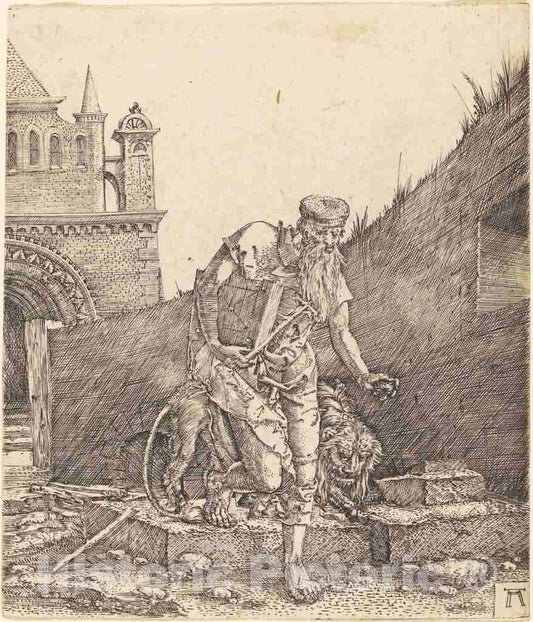 Art Print : Albrecht Altdorfer, Saint Jerome in a Courtyard, c.1514 - Vintage Wall Art