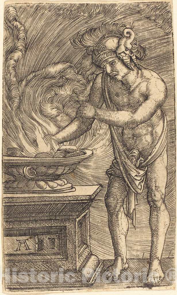Art Print : Albrecht Altdorfer, Mucius Scaevola, c.1525 - Vintage Wall Art