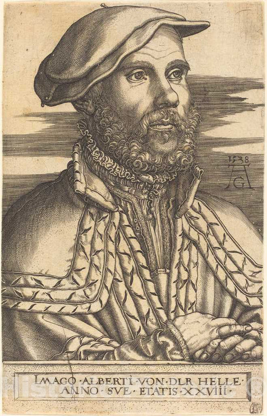 Art Print : Aldegrever, Albert Van der Helle, 1538 - Vintage Wall Art