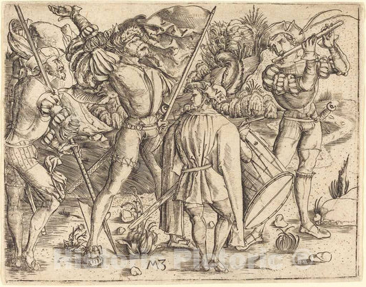 Art Print : Four Soldiers, c. 1500 - Vintage Wall Art