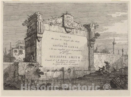 Art Print : Canaletto, Title Plate, c.1741 - Vintage Wall Art