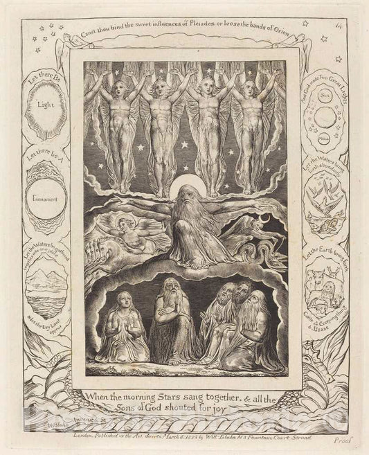 Art Print : William Blake, The Creation, 1825 - Vintage Wall Art