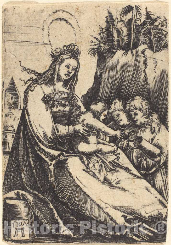 Art Print : Albrecht Altdorfer, Mary with Child and Two Boys, 1507 - Vintage Wall Art