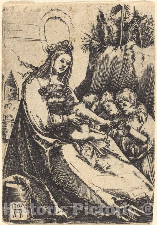 Art Print : Albrecht Altdorfer, Mary with Child and Two Boys, 1507 - Vintage Wall Art